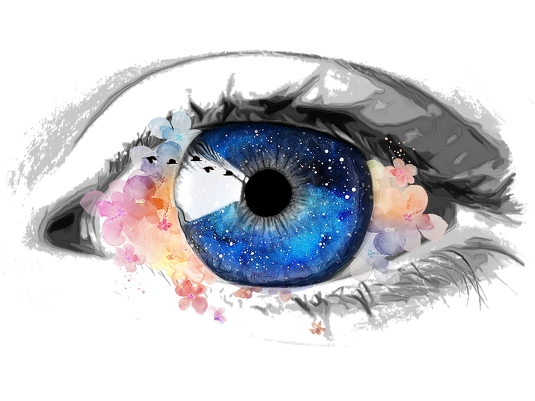 Express your eyes – Savvenart colored contact lenses banner featuring a vibrant blue artistic iris with orange floral background. Modern design expressing beauty, comfort, and style.