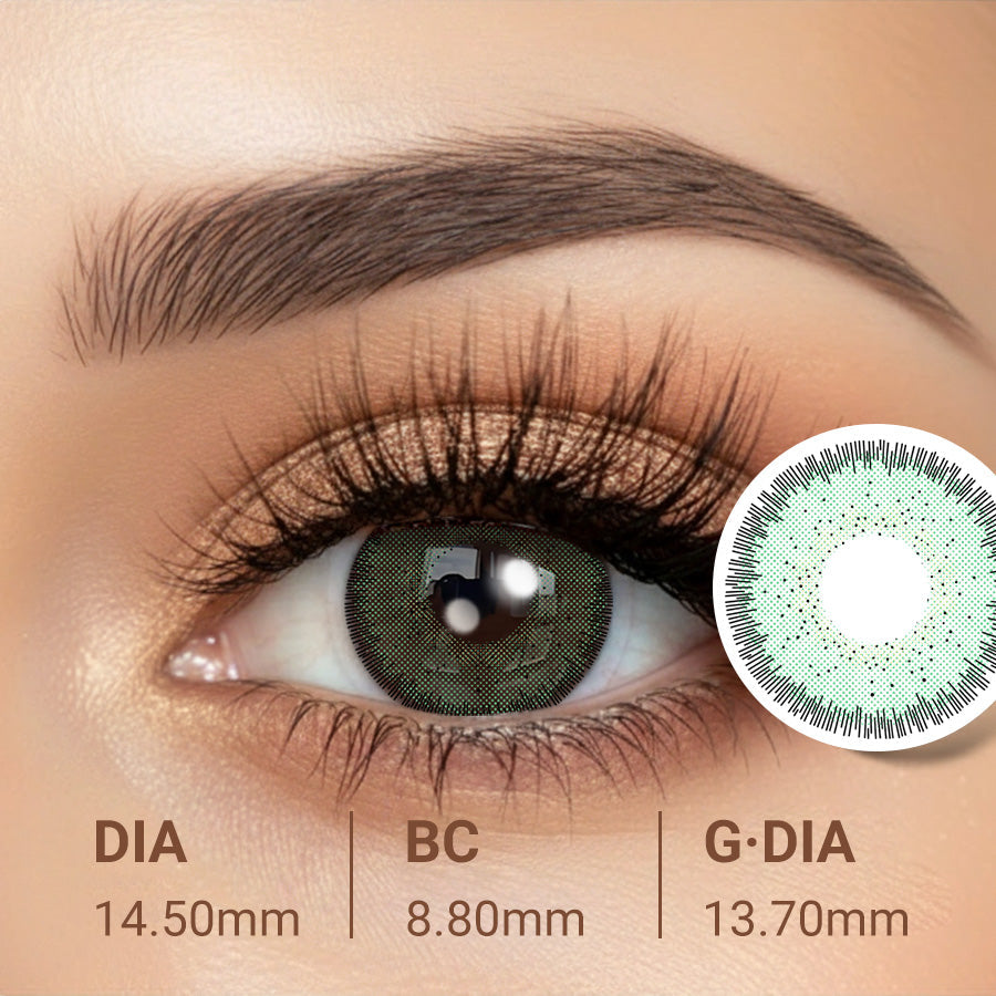 Green contact lenses — Savvenart hazel green natural look for brown eyes