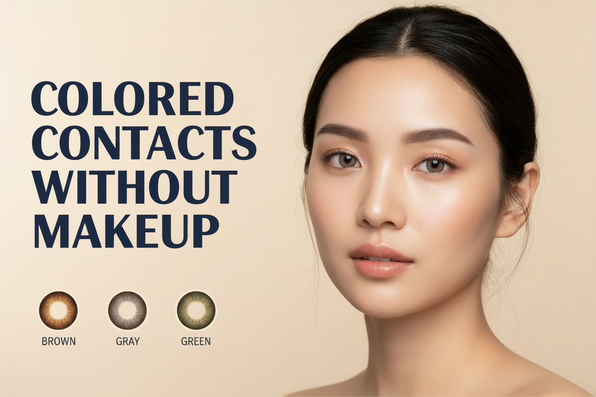 Colored Contacts Without Makeup — Brown Gray Green lens options natural look guide