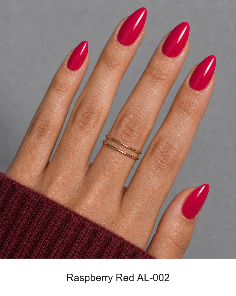 (Pre-Order) Raspberry Red Almond Press-On Nails